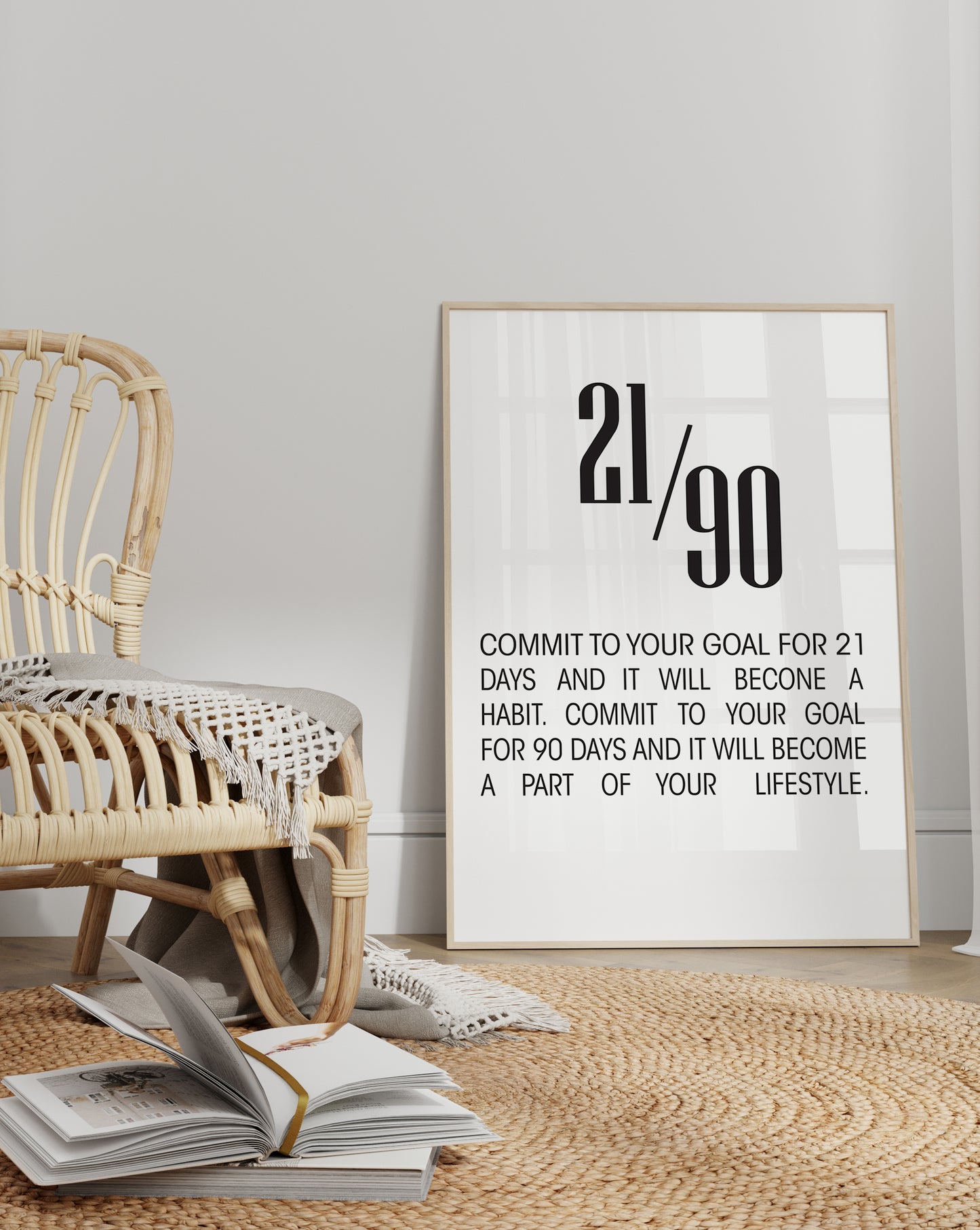 21/90 Rule – Habit Building Motivational Poster