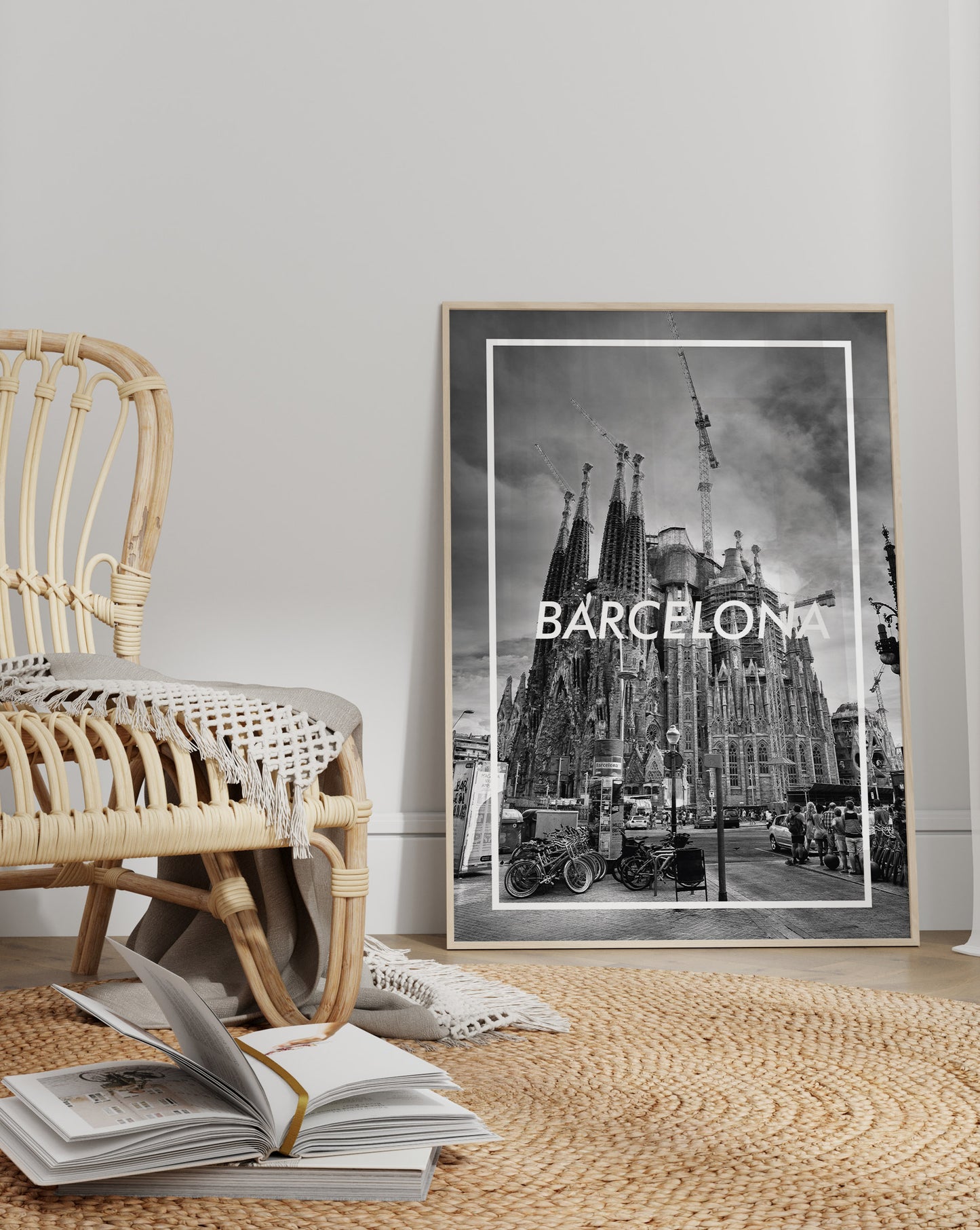 Barcelona Photo Art – Black & White City Poster