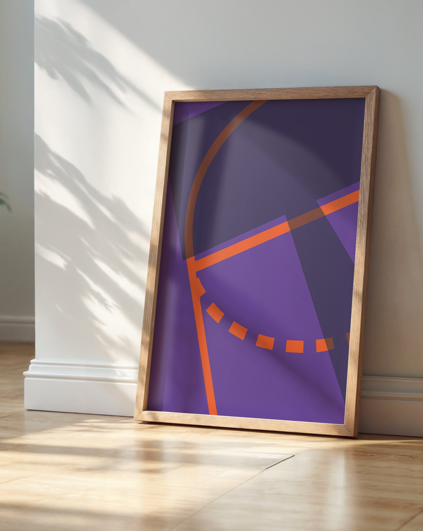 Purple Orange Basketball Court Poster