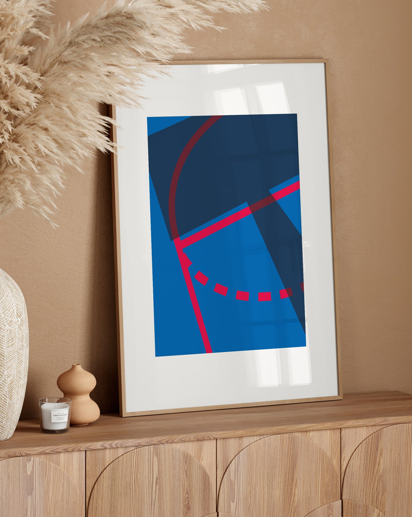 Blue Red Basketball Court Poster