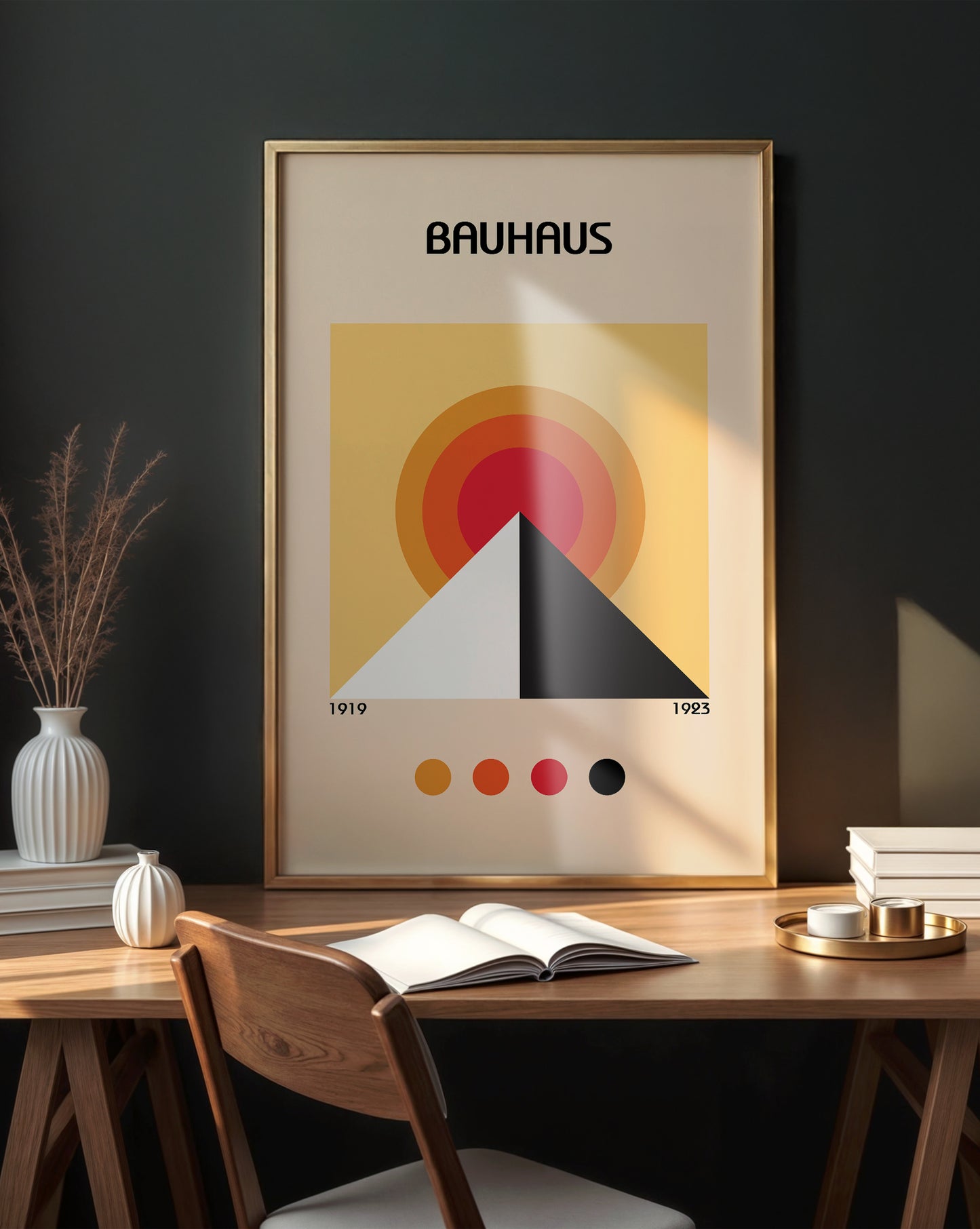Bauhaus Pyramid Red - Yellow Prints