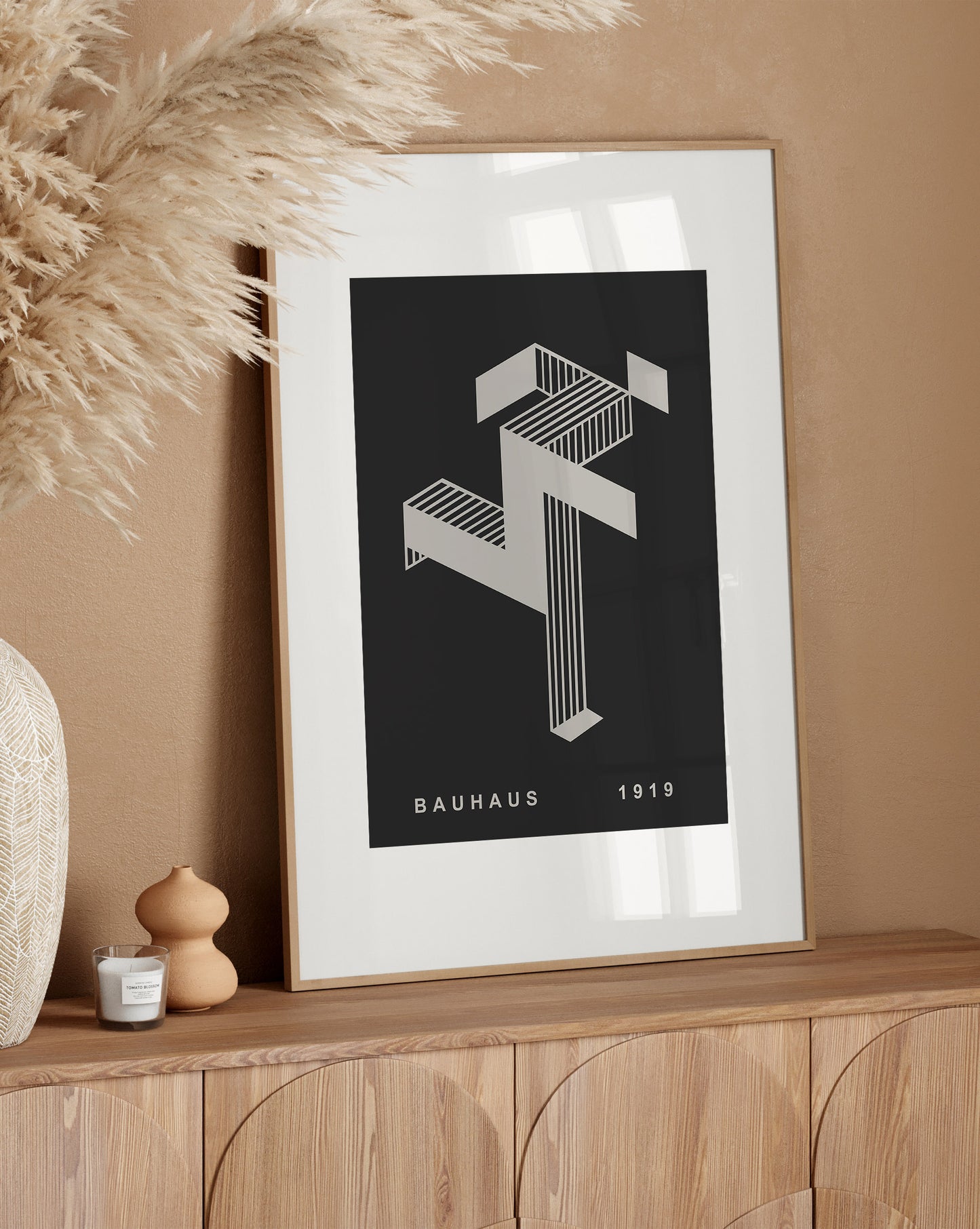 Bauhaus Poster Pair – Black & Yellow Geometric Wall Art (Set of 2)