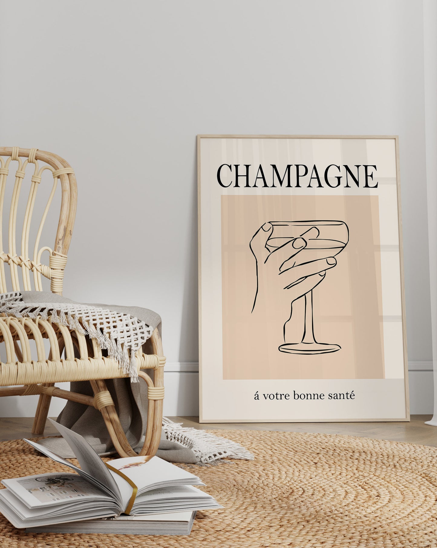 Champagne Toast Beige Print
