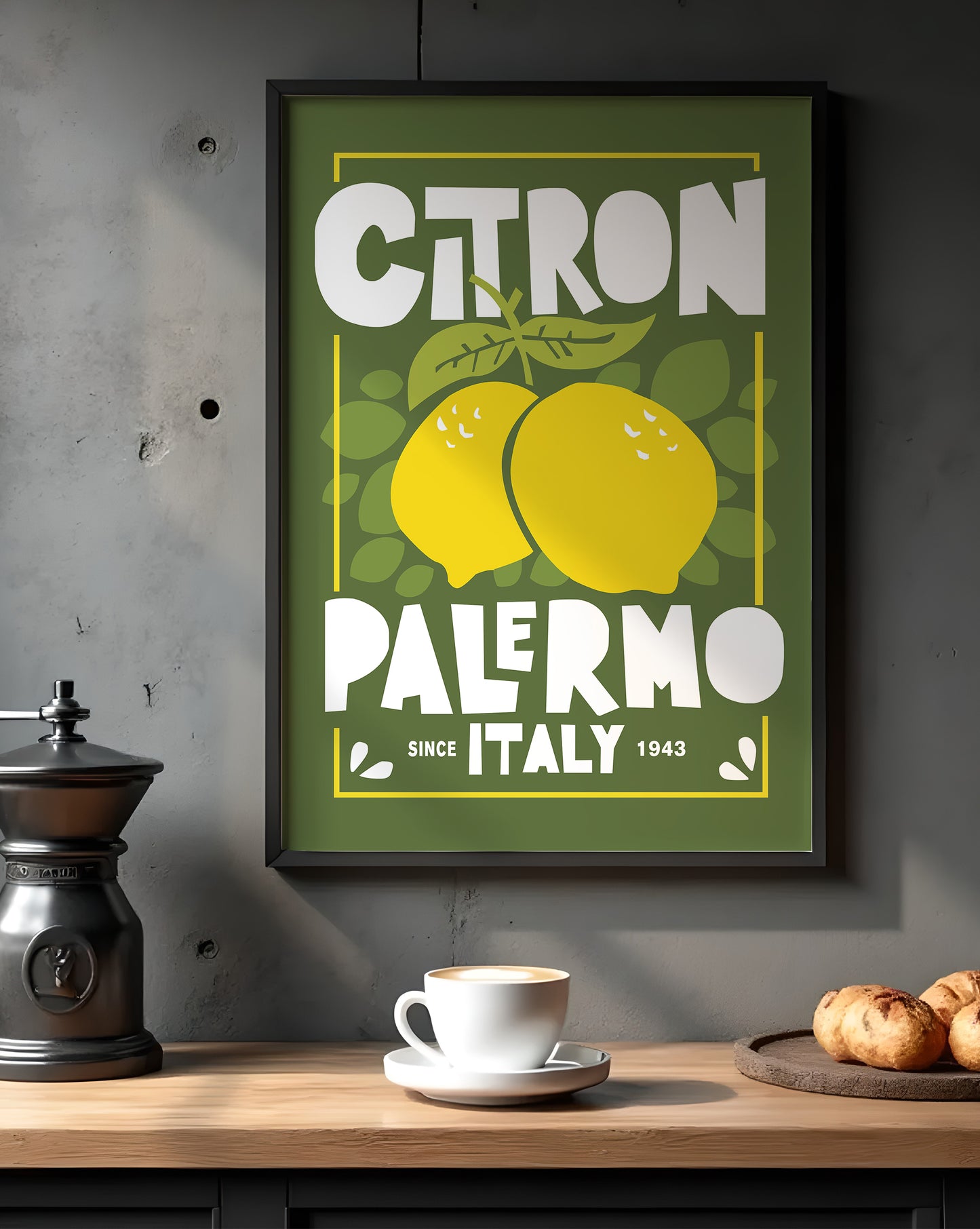 Citron Palermo Italy – Vintage Lemon Fruit Kitchen Poster