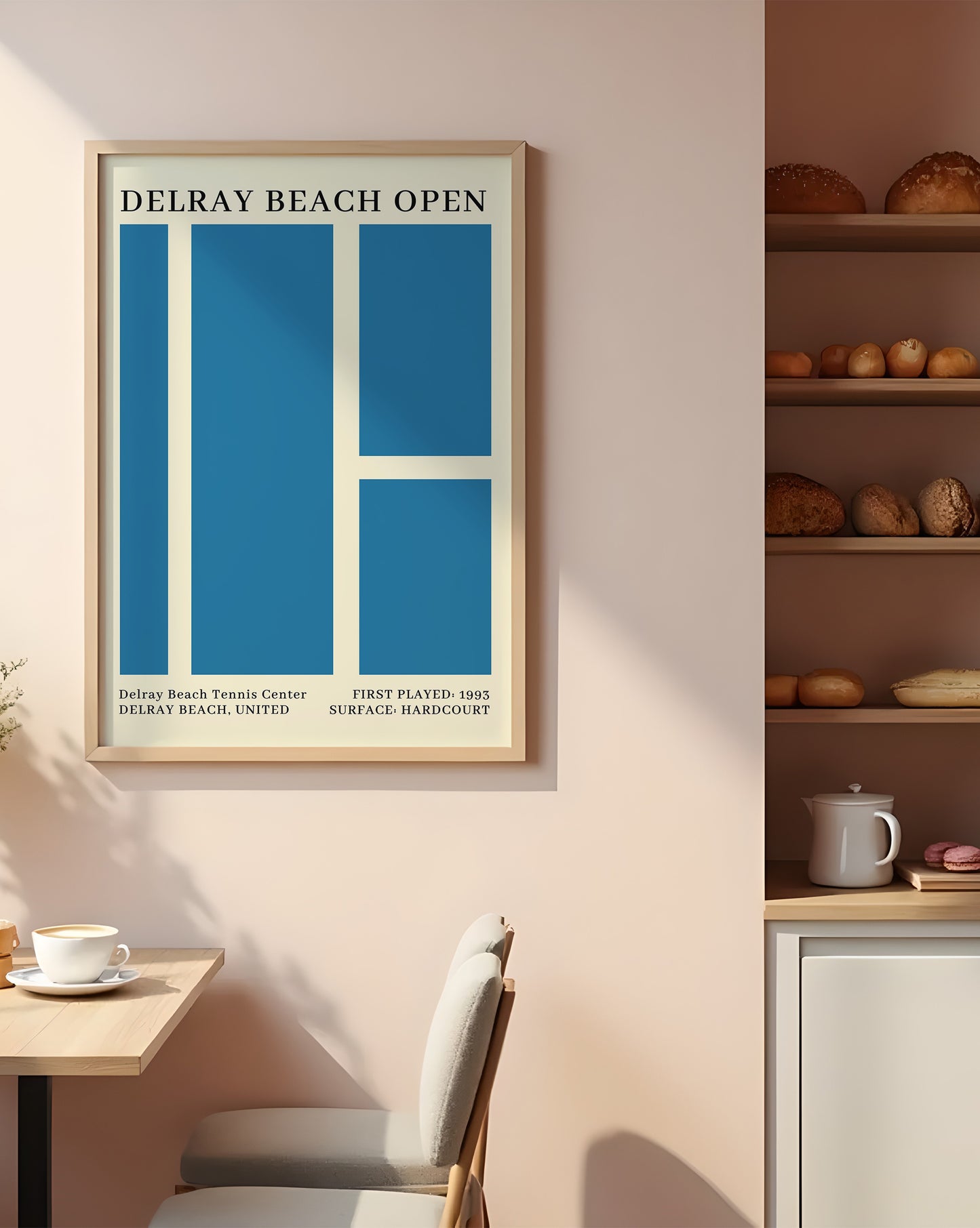 Delray Beach Open – Minimal Tennis Court Poster