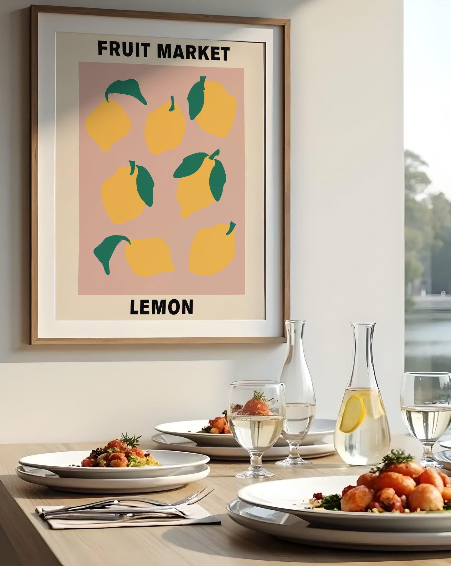 Fruit Market Lemon Poster – Retro Kitchen Wall Art