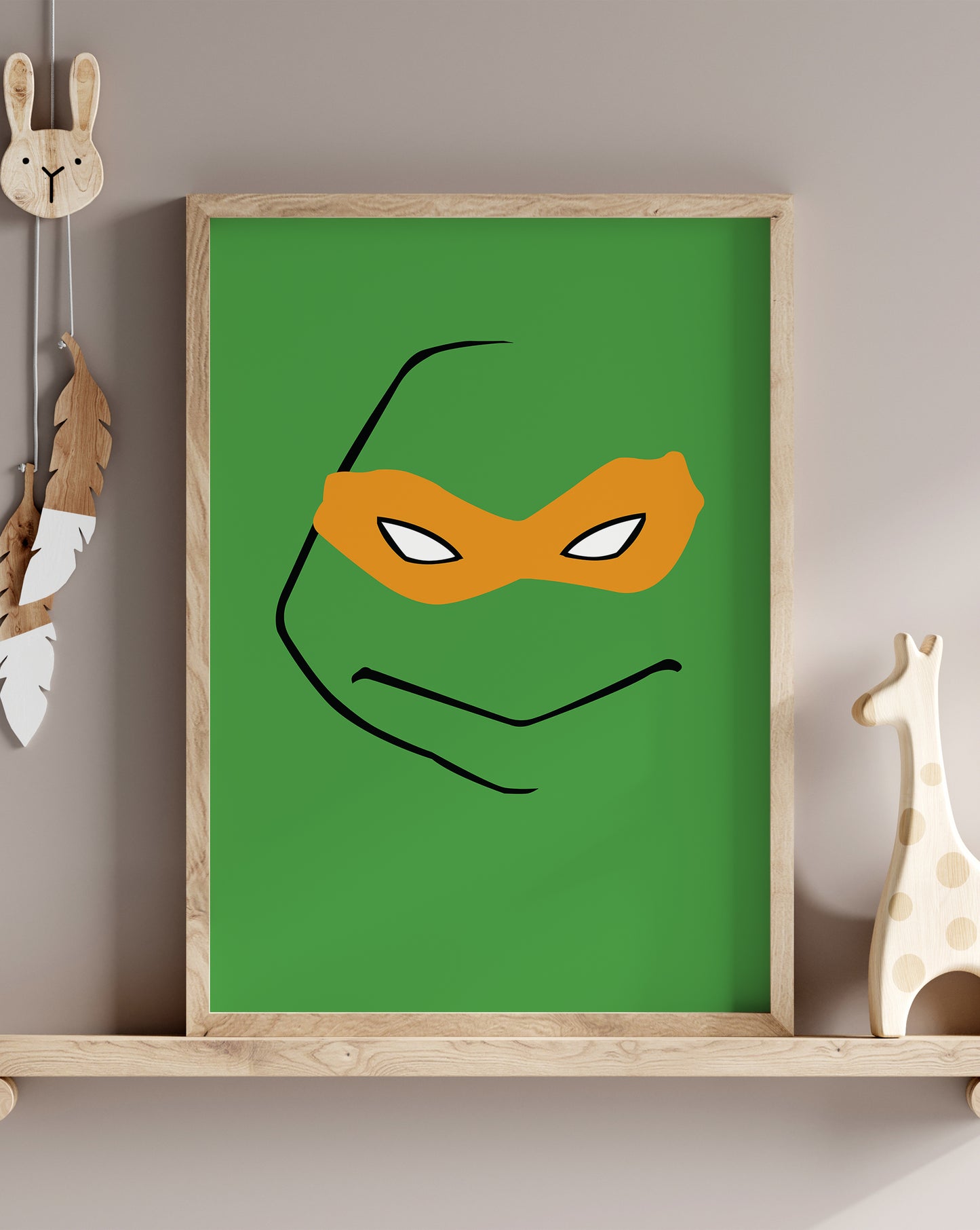 Turtle Orange Mask Print