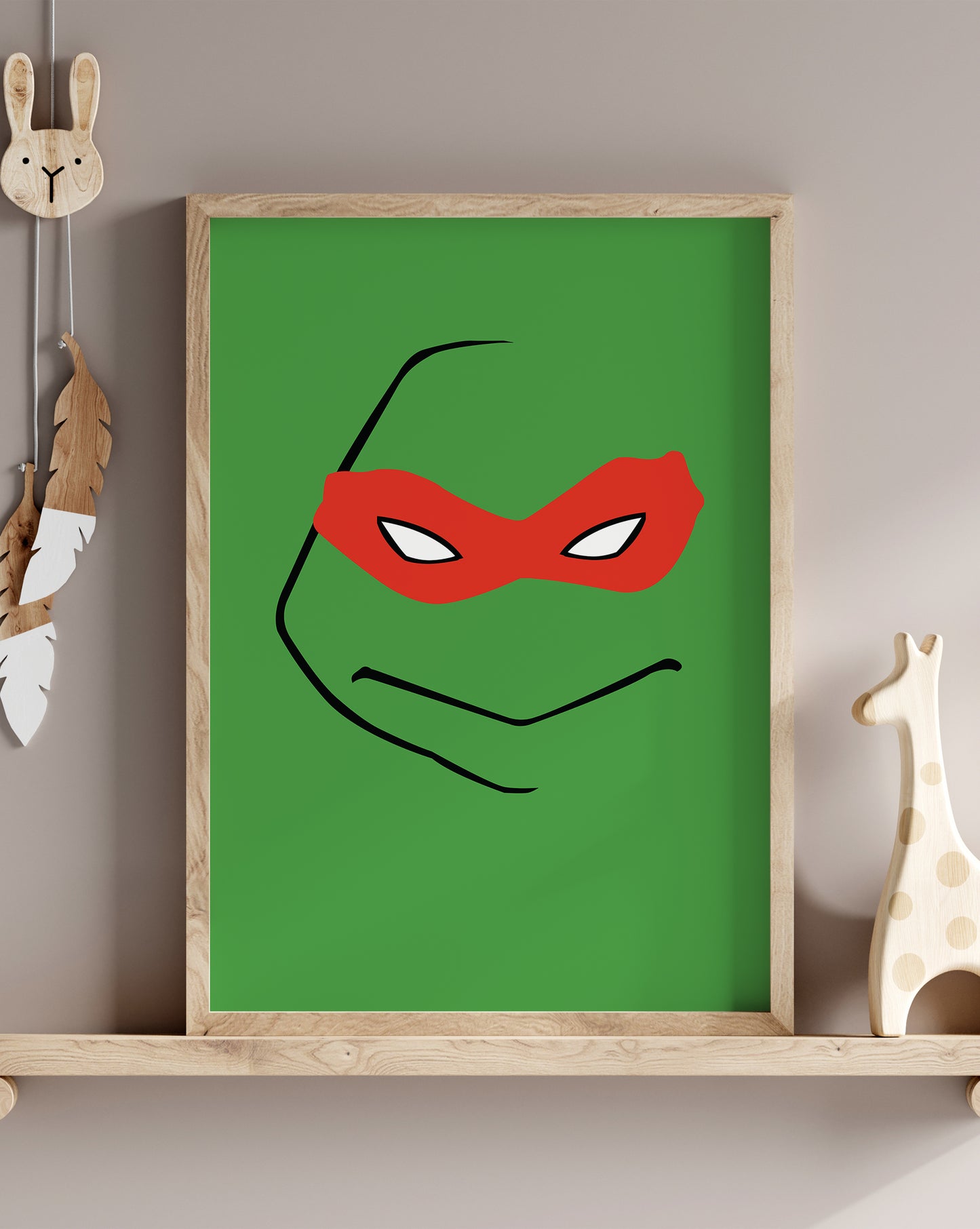 Turtle Red Mask Print