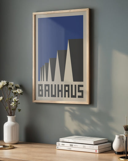 Bauhaus Blue Architecture Art Prints