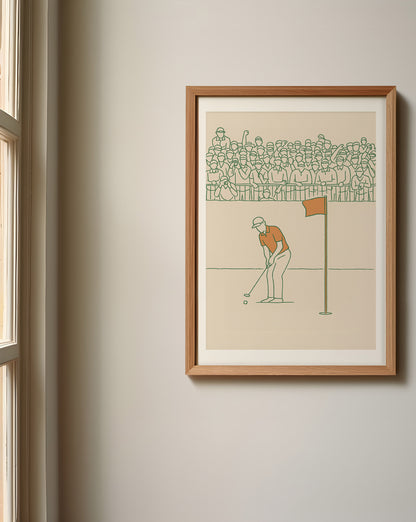 Golf Put with crowd Poster