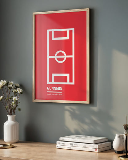 Gunners Football Pitch Prints