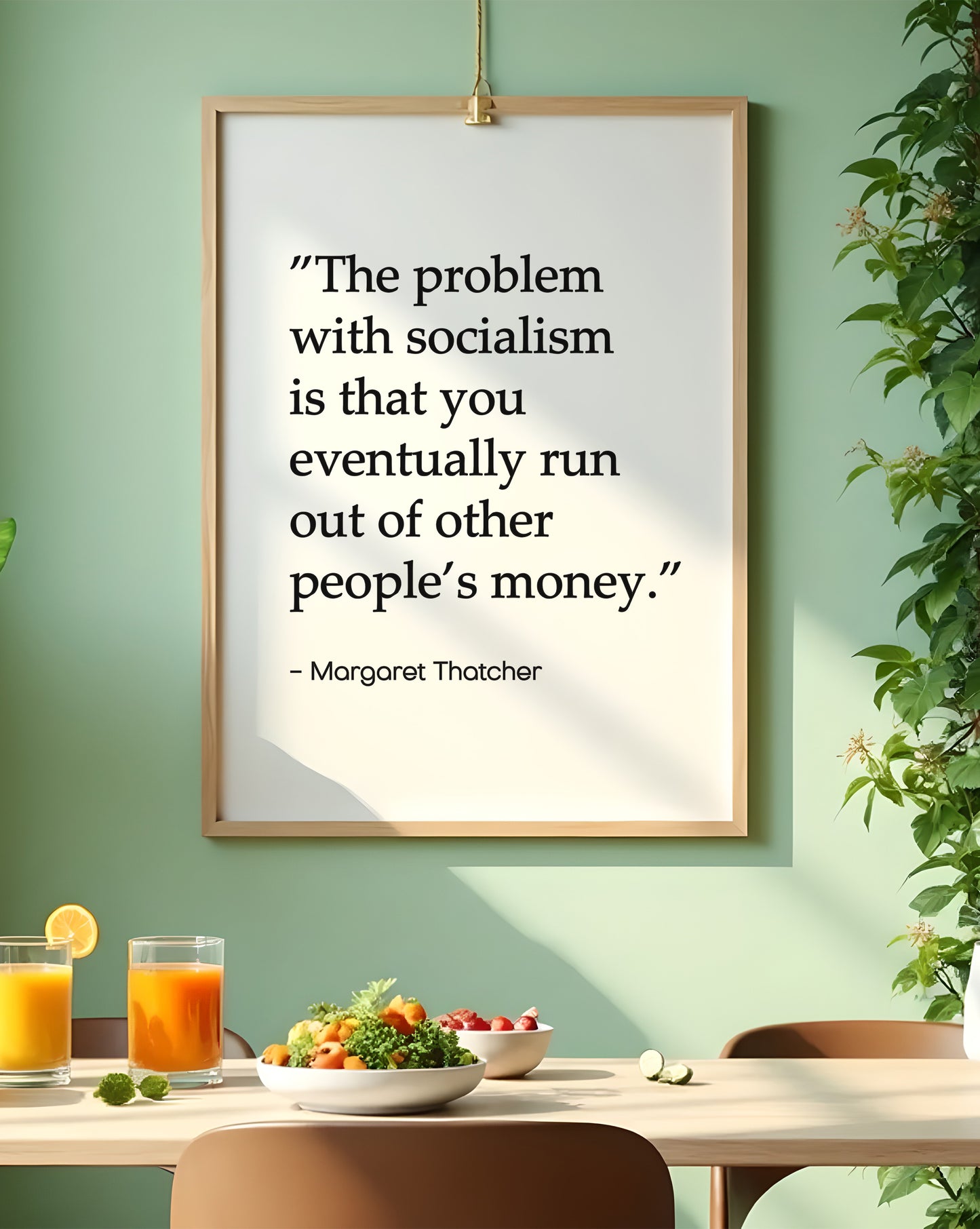The Problem with Socialism – Margaret Thatcher Quote Print