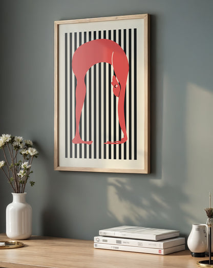 Yoga Red Pose Print