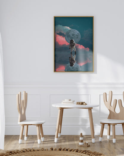 Astronaut in Space Small Poster